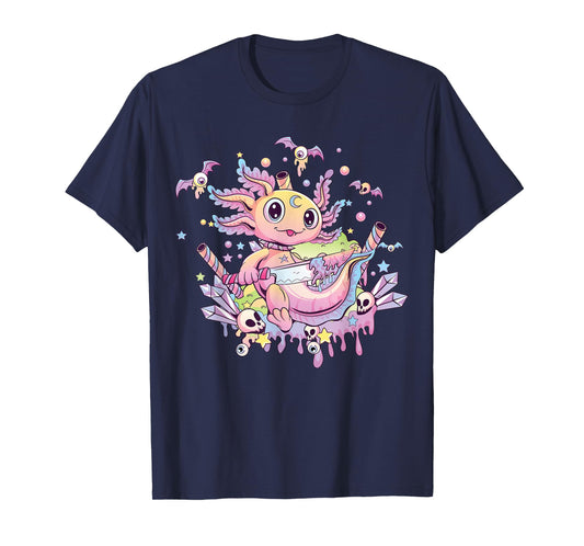 Pastel Goth Cute Creepy Axolotl Gothic Kawaii Menhera T-Shirt