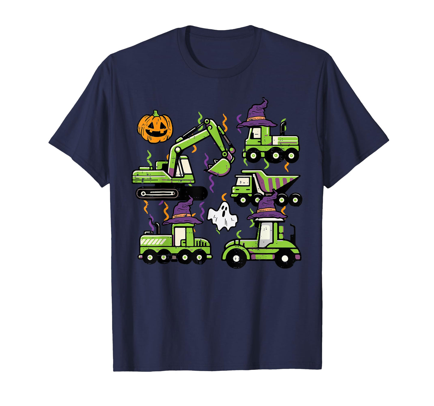 Halloween Construction Excavator Trucks Costume Boys Kids T-Shirt