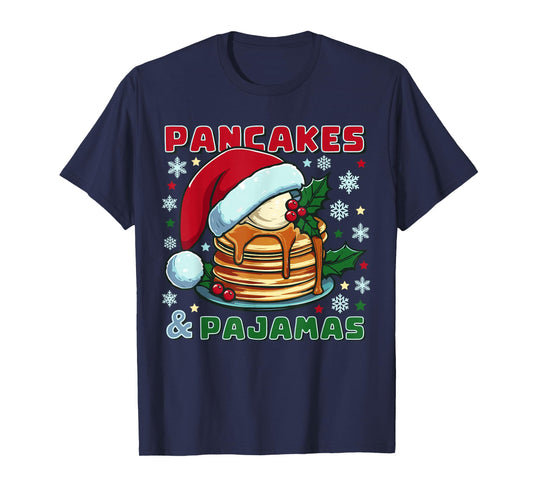 Pancakes and Pajamas Fluffy Buttermilk Cake Santa Christmas T-Shirt