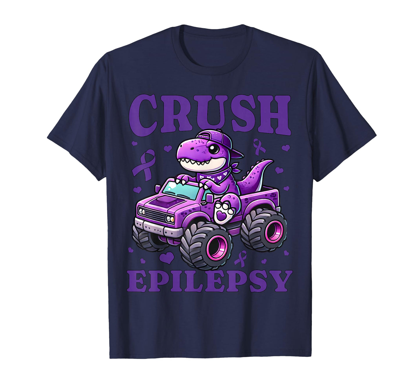 Crush Epilepsy Awareness For Kids Boys Girls Monster Truck T-Shirt