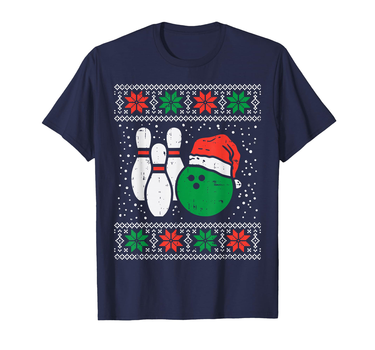 Bowling Ugly Christmas Sweater Sport Bowls Xmas Men Gift T-Shirt