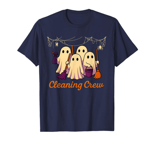 Cleaning Crew Spooky Halloween Cleaner Housekeeper Cleaning T-Shirt