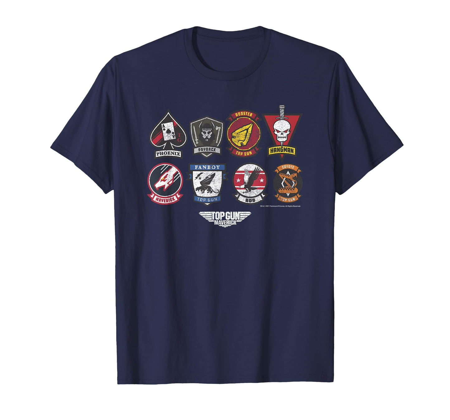 Top Gun Maverick Badge Layout Group Shot T-Shirt