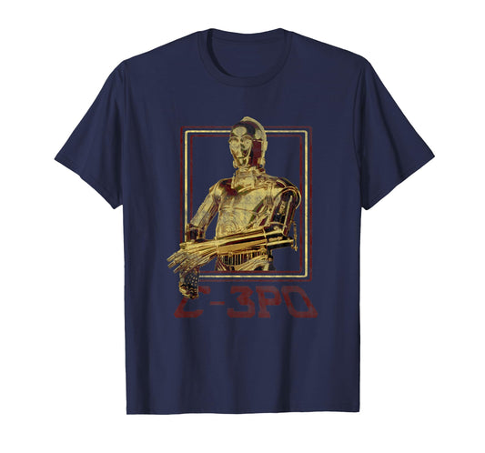 Star Wars Classic C-3PO Vintage Droid Retro Box Portrait T-Shirt