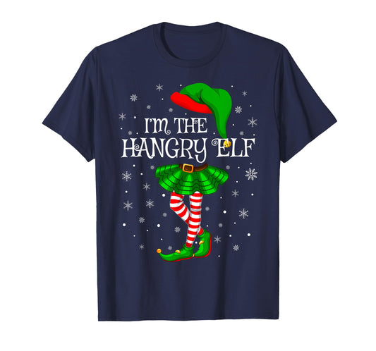 Hangry Elf Christmas Family Group Women Girls Xmas Pajama T-Shirt