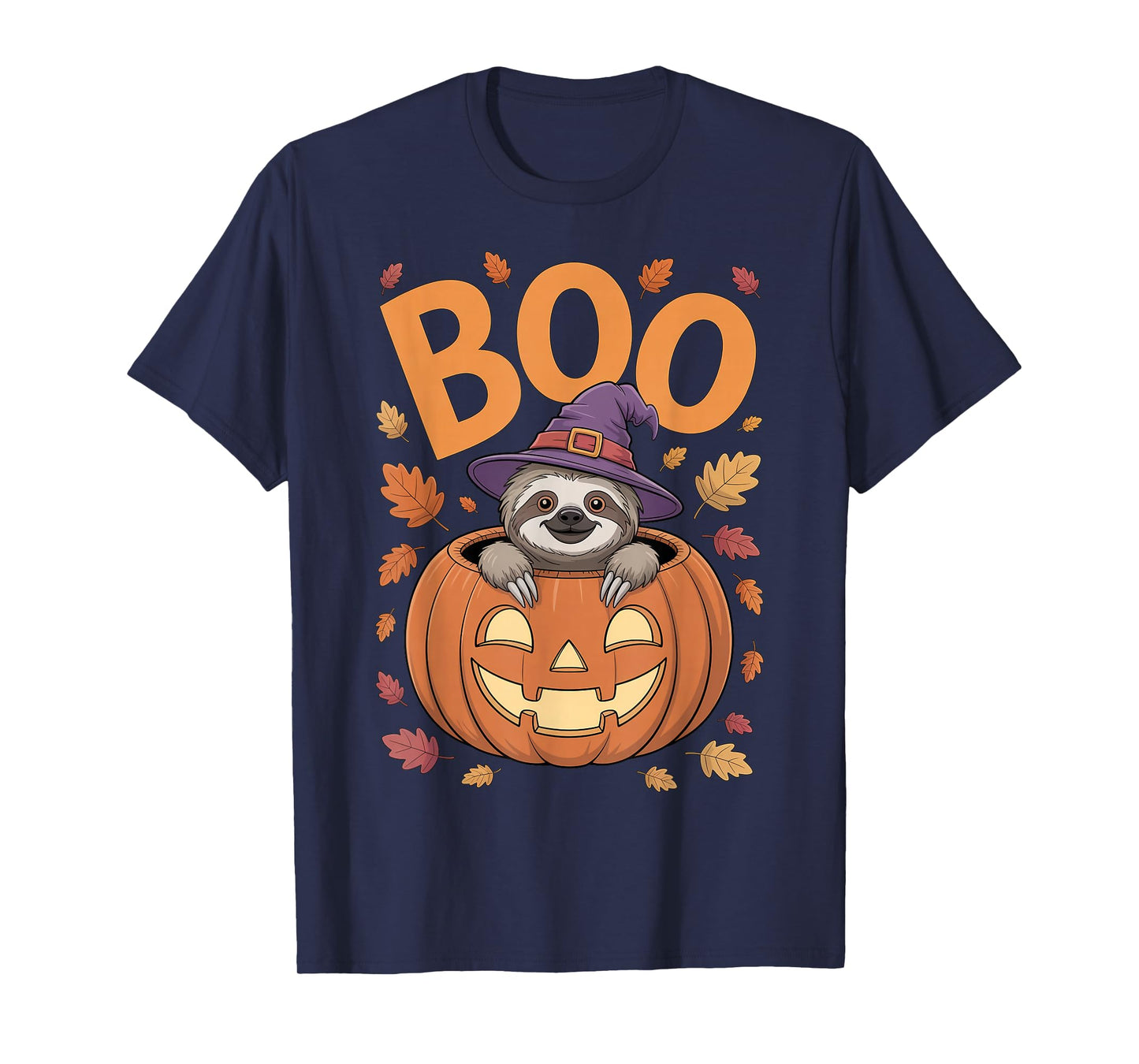 Sloth Costume on Pumpkin Halloween Sloth T-Shirt