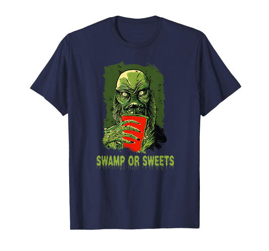 Swamp or Sweets Halloween Costume Scary Swamp Monster Fish T-Shirt