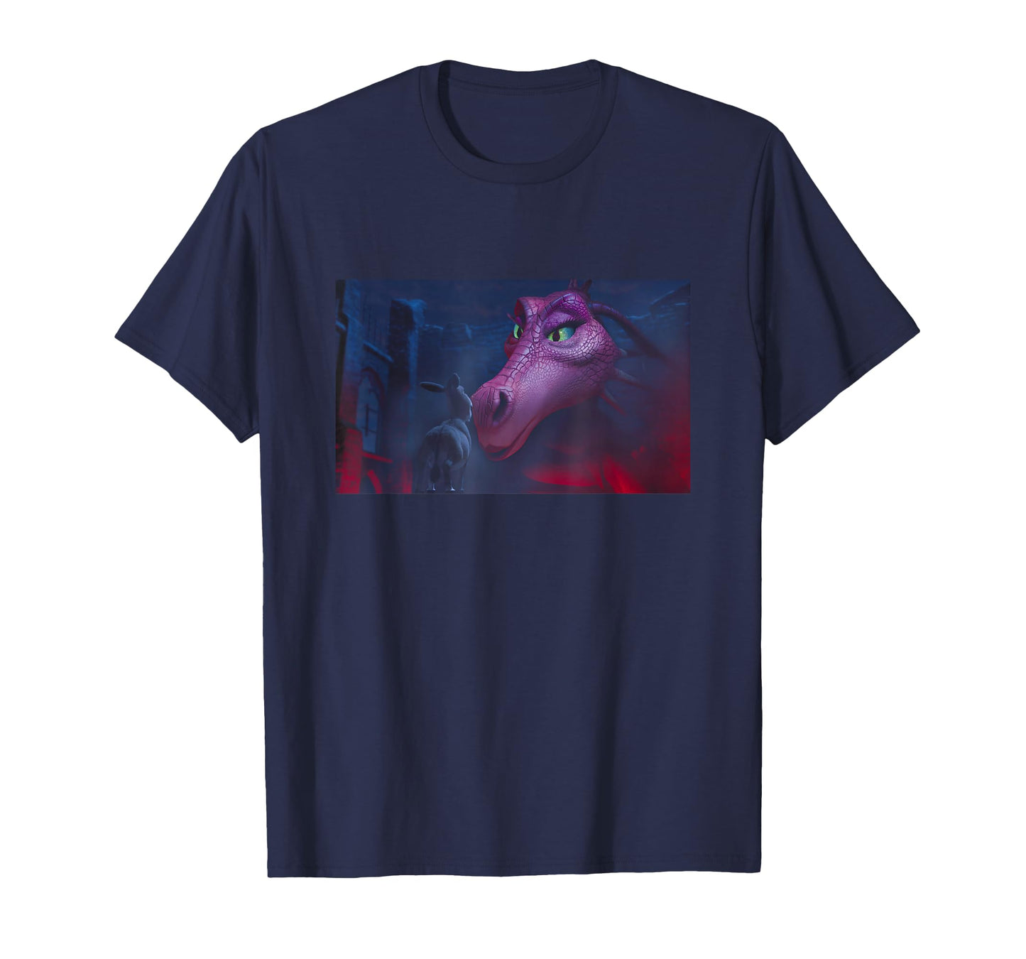 Shrek Iconic Donkey & Dragon in Love Scene Big Chest Poster T-Shirt