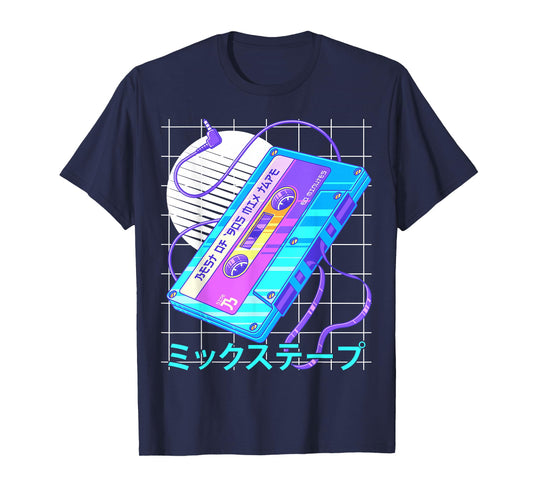 90s Japanese Otaku Vaporwave Aesthetic Retro Art Mixtape T-Shirt