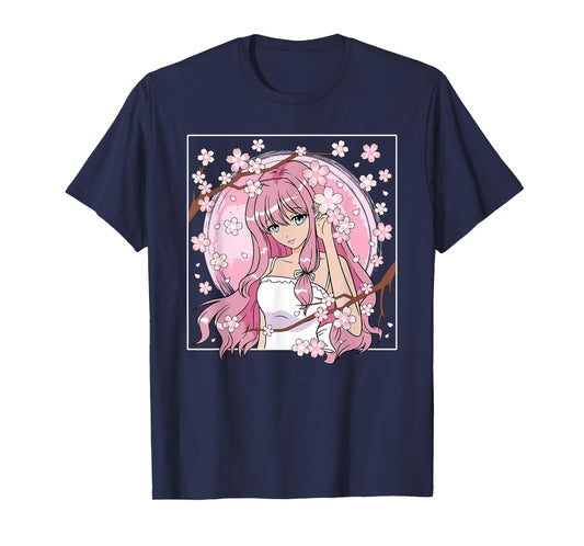 Japanese Anime Girl Otaku Cherry Blossom Sakura Women T-Shirt