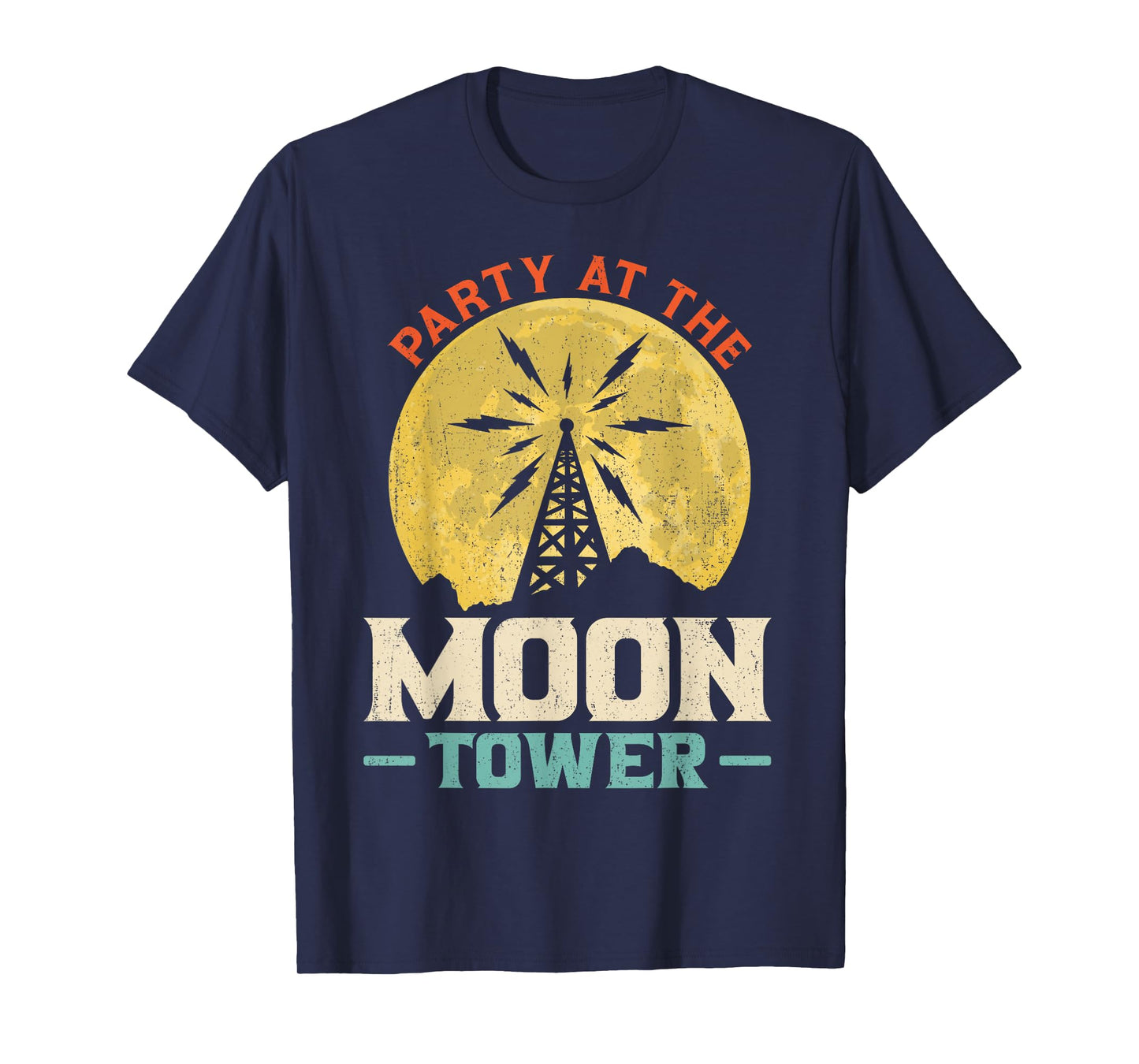 Party At The Moon Tower Retro Vintage Vibes T-Shirt