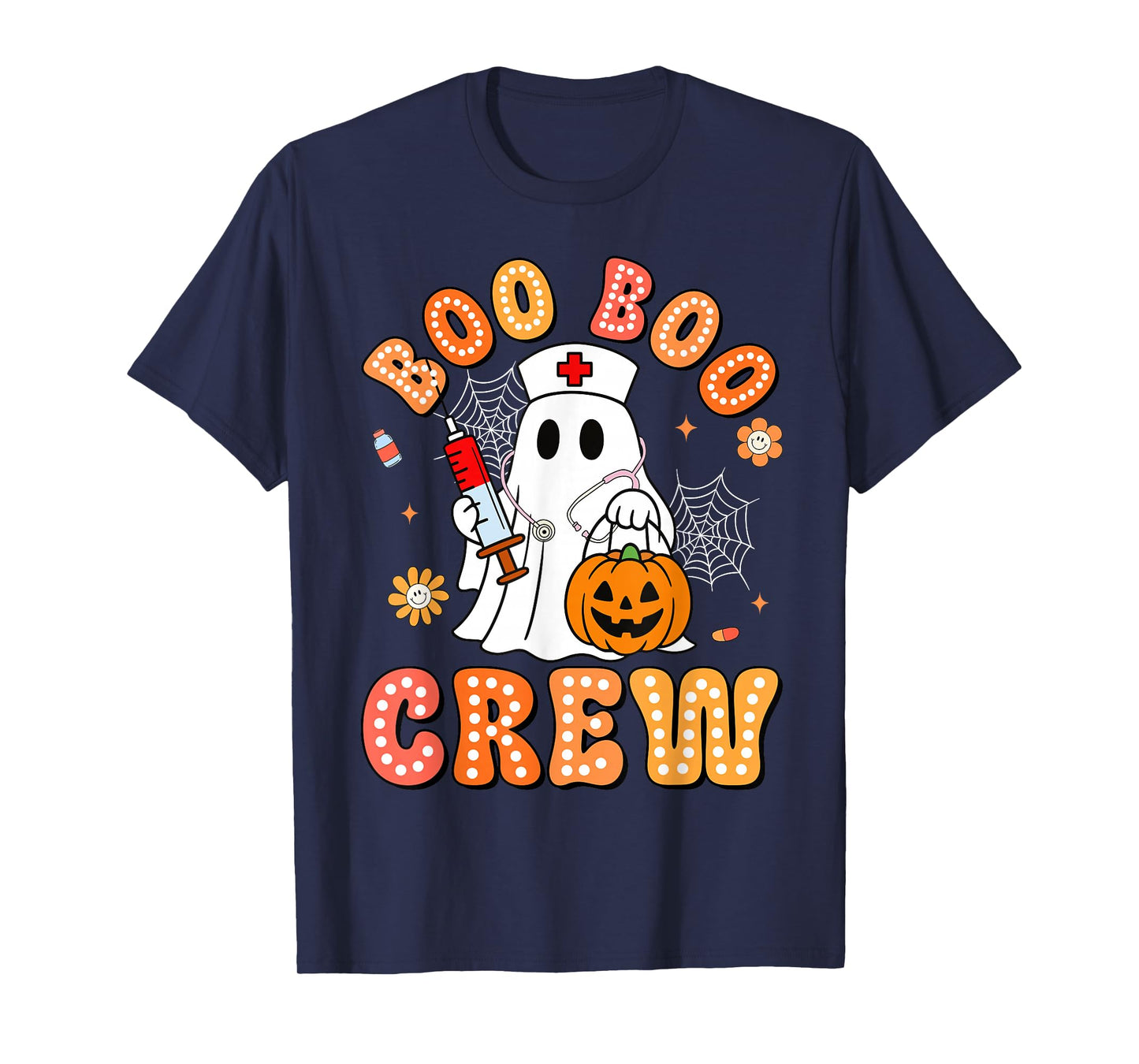 Boo Boo Crew Nurse Funny Halloween Ghost Nurse Girl Women T-Shirt