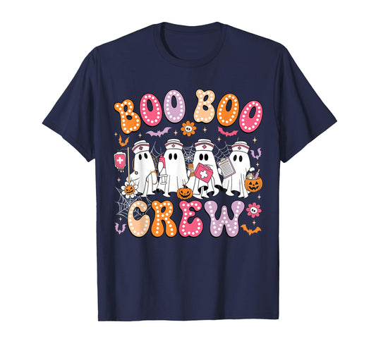 Groovy Boo Boo Crew Nurse Funny Ghost Women Halloween Nurse T-Shirt