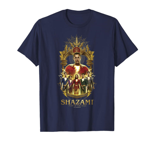 Shazam! Fury of the Gods Gold Champion Arched Family Group T-Shirt