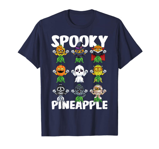 Spooky Pineapple Halloween Swinger Upside Down Pineapple T-Shirt