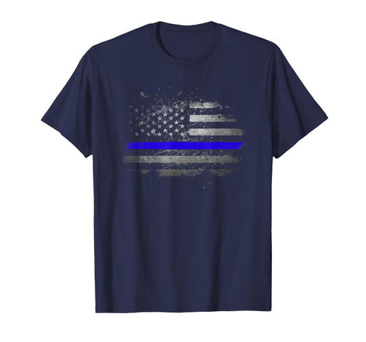 USA Flag Police Support Patriotic Law Enforcement Officer T-Shirt