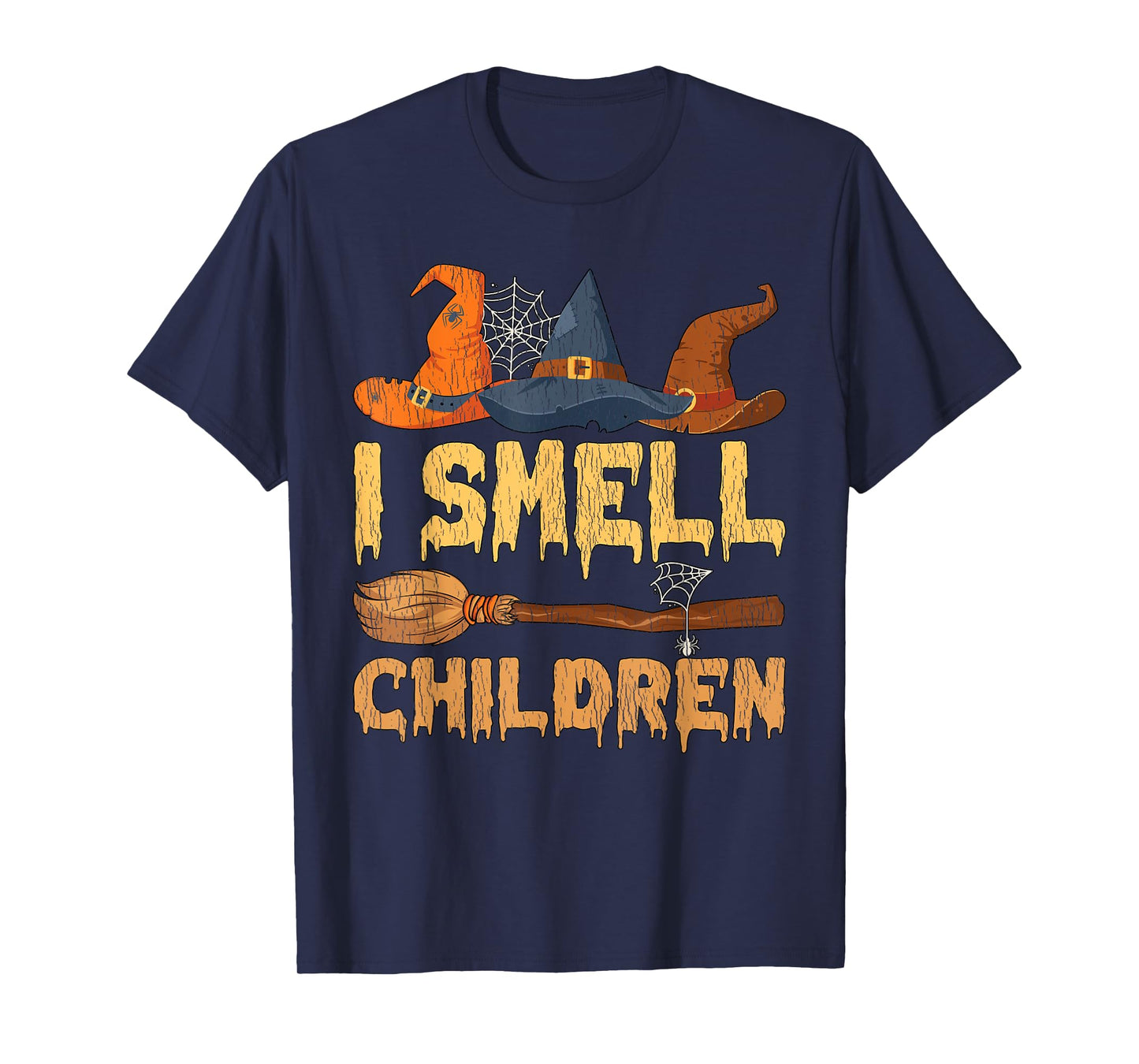 Vintage I Smell Children Hocus Pocus Witch Broom Halloween T-Shirt