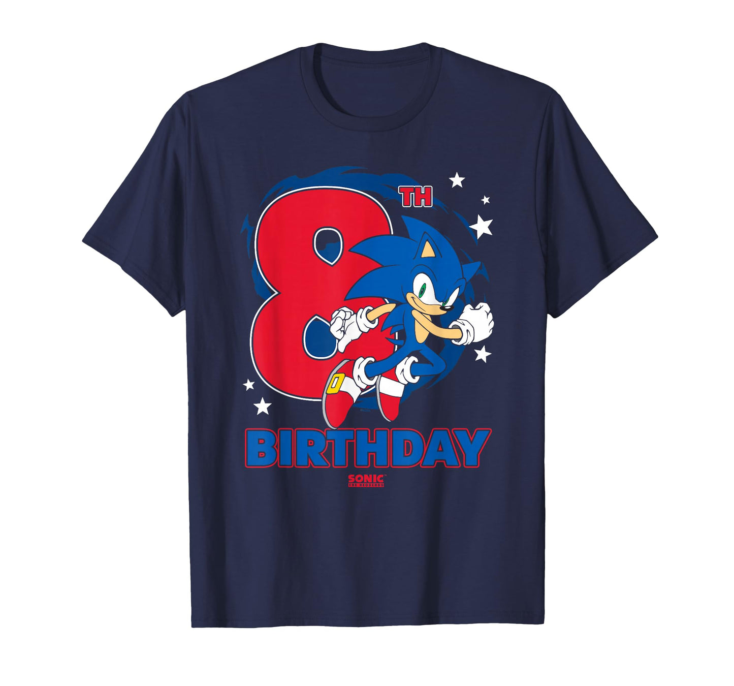 Sonic The Hedgehog Epic Sonic 8th Birthday Big Chest Logo T-Shirt