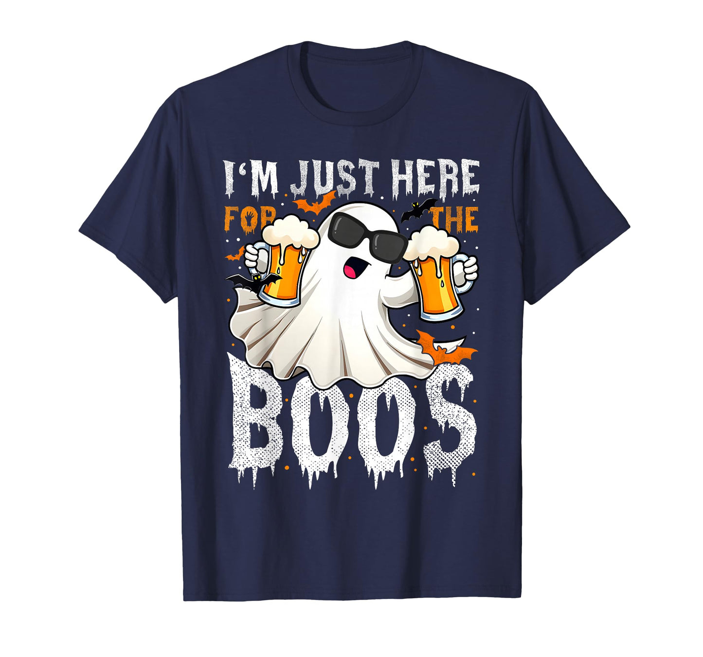 Im Just Here For The Boos Retro Ghost Beer Halloween Costume T-Shirt