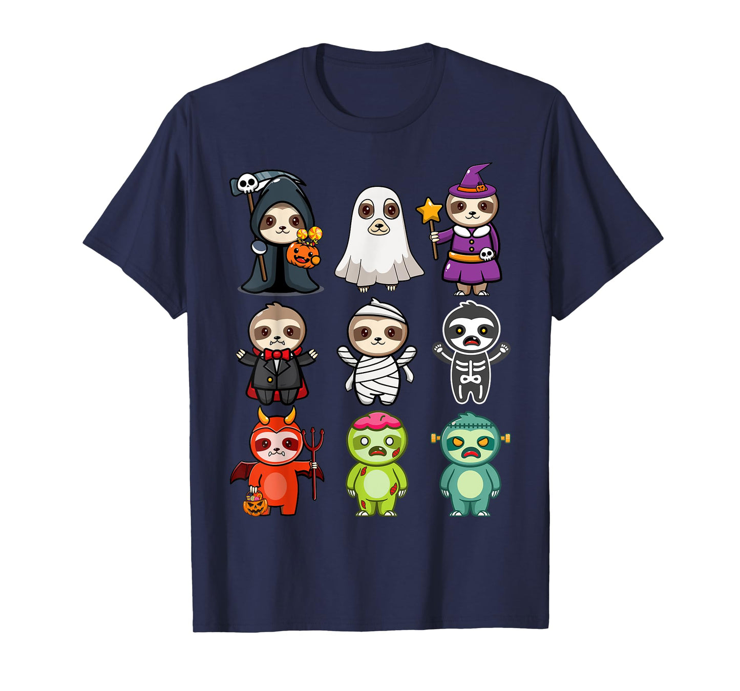 Sloth Spooky Ghost Boo-Jee Horror Pumpkin Sloth Halloween T-Shirt