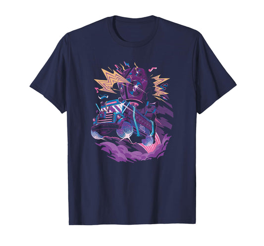 Fortnite Battle Bus Flying Retro Lightning Art T-Shirt