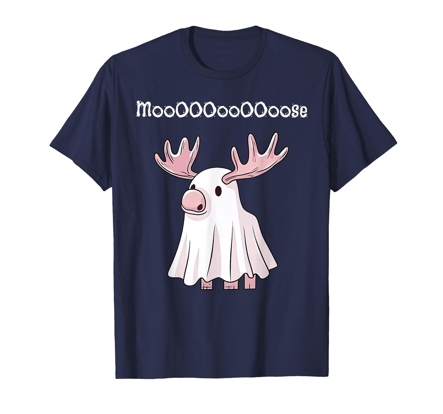 Halloween Ghost Moose Nature Outdoorsy Camping Animal Lover T-Shirt