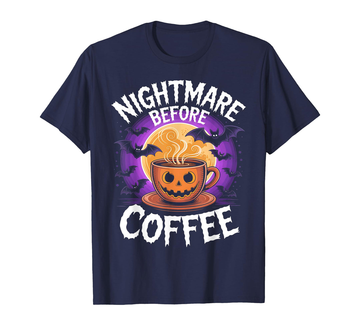 Cool Nightmare Before Coffee Funny Halloween Costume Gifts T-Shirt
