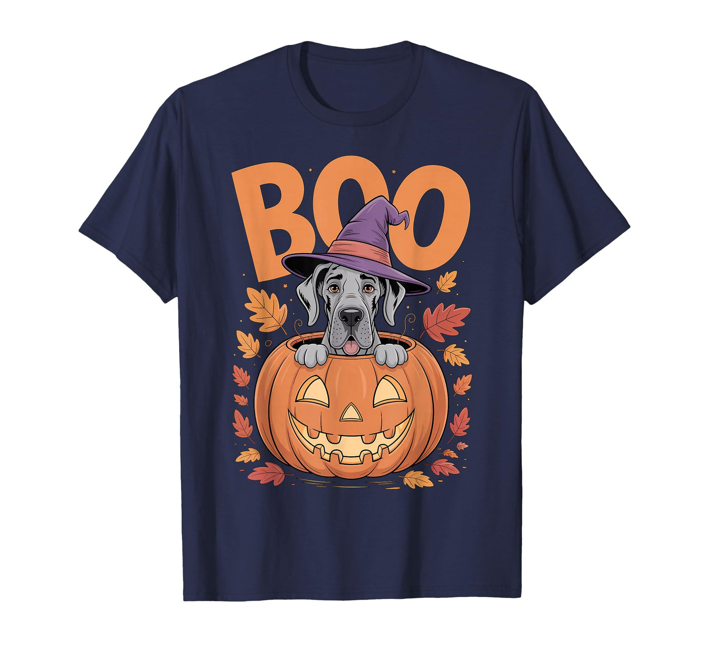 Great Dane Costume on Pumpkin Halloween Great Dane T-Shirt