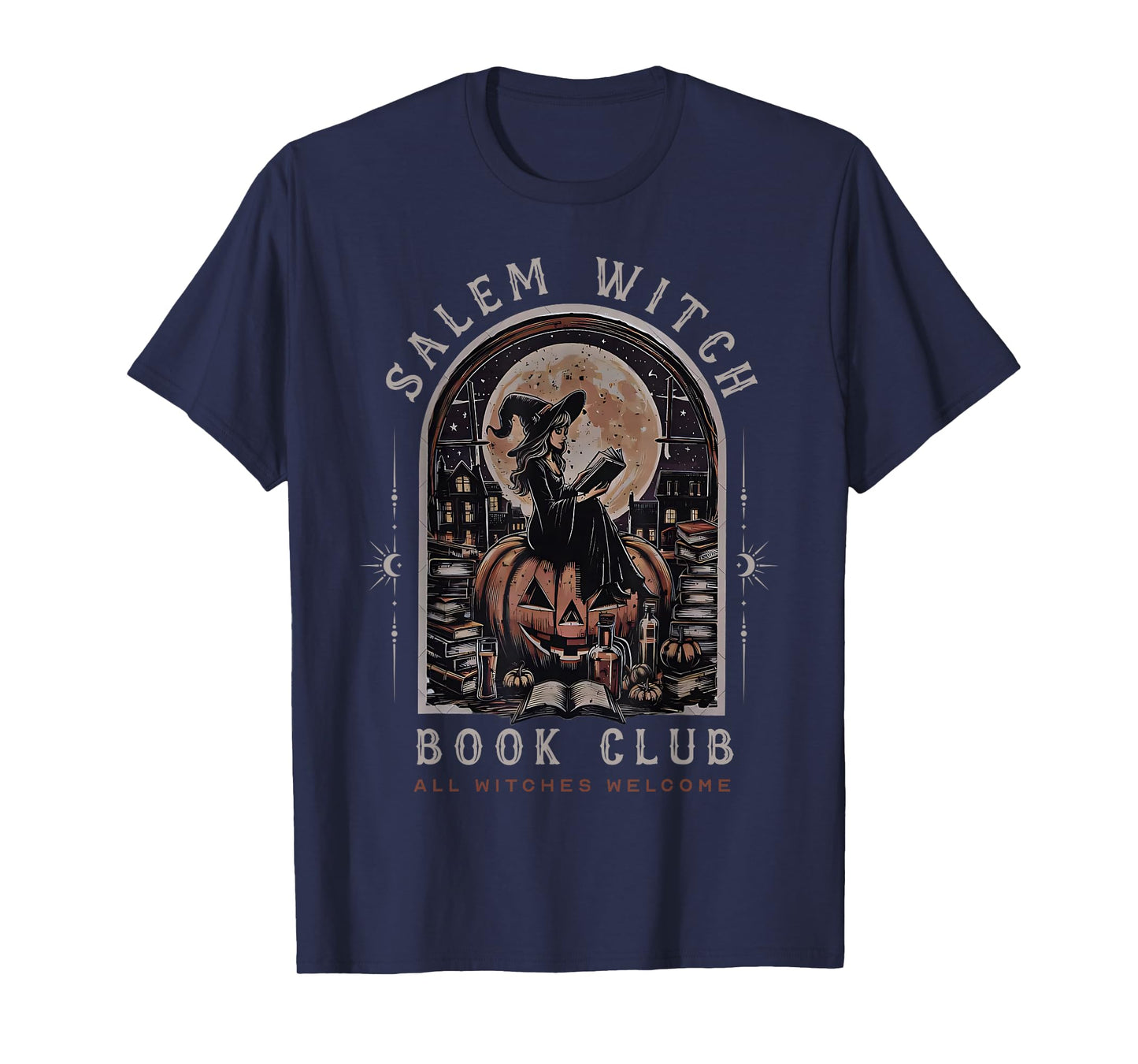 Salem Witch Book Club All Witches Welcome Spooky Halloween T-Shirt