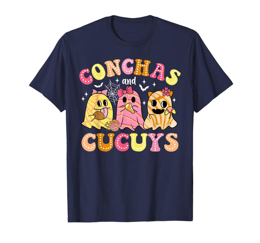 Cute Conchas And Cucuys Ghost Funny Halloween Mexican Ghost T-Shirt