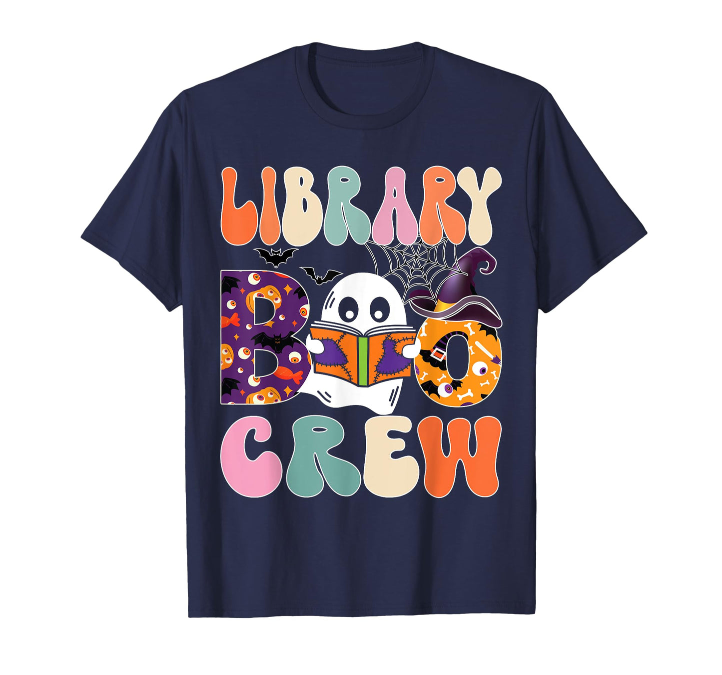 Library Boo Crew Halloween Library Book Lovers T-Shirt