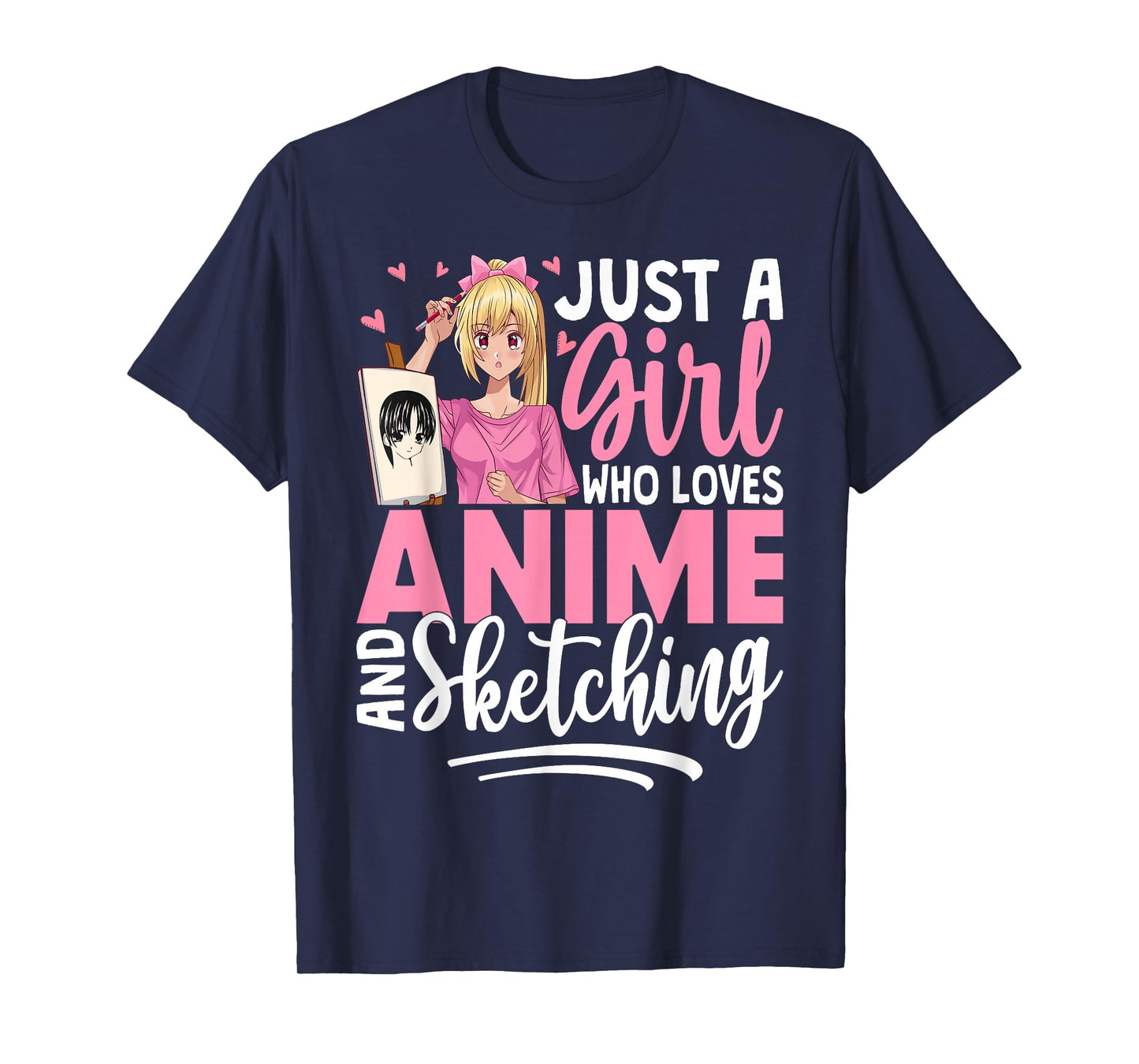 Just A Girl Who Loves Anime and Sketching Anime Merch T-Shirt