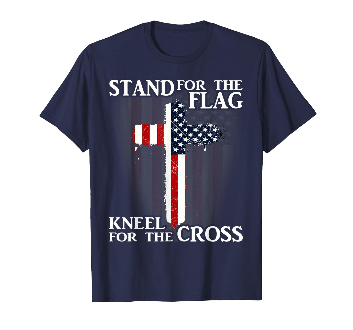 American Flag USA Kneel For The Cross Patriotic Veteran T-Shirt