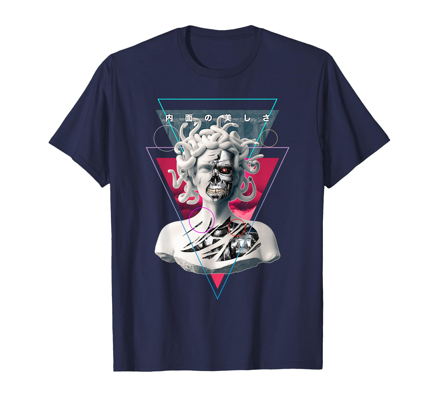 Vaporwave Cyborg Medusa Statue Aesthetic Art Japanese Otaku T-Shirt