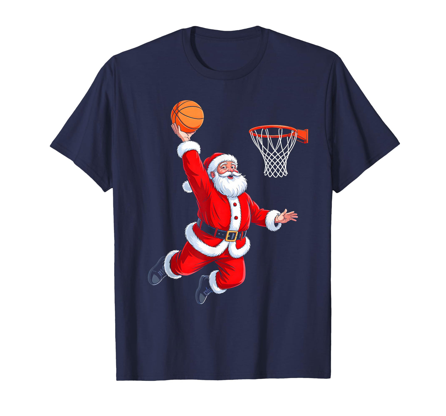 Santa Plays Basketball Christmas Sports Design for Men Boys T-Shirt