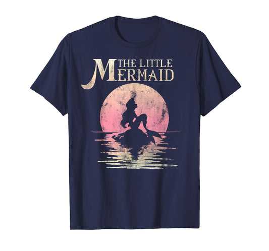 Disney The Little Mermaid Ariel Rock Moon Silhouette T-Shirt T-Shirt