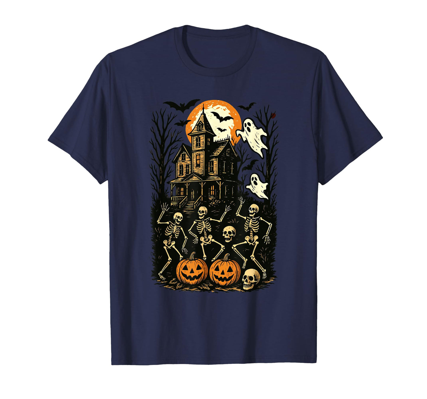 Halloween Skeleton Haunted House Spooky Dancing Skeleton T-Shirt
