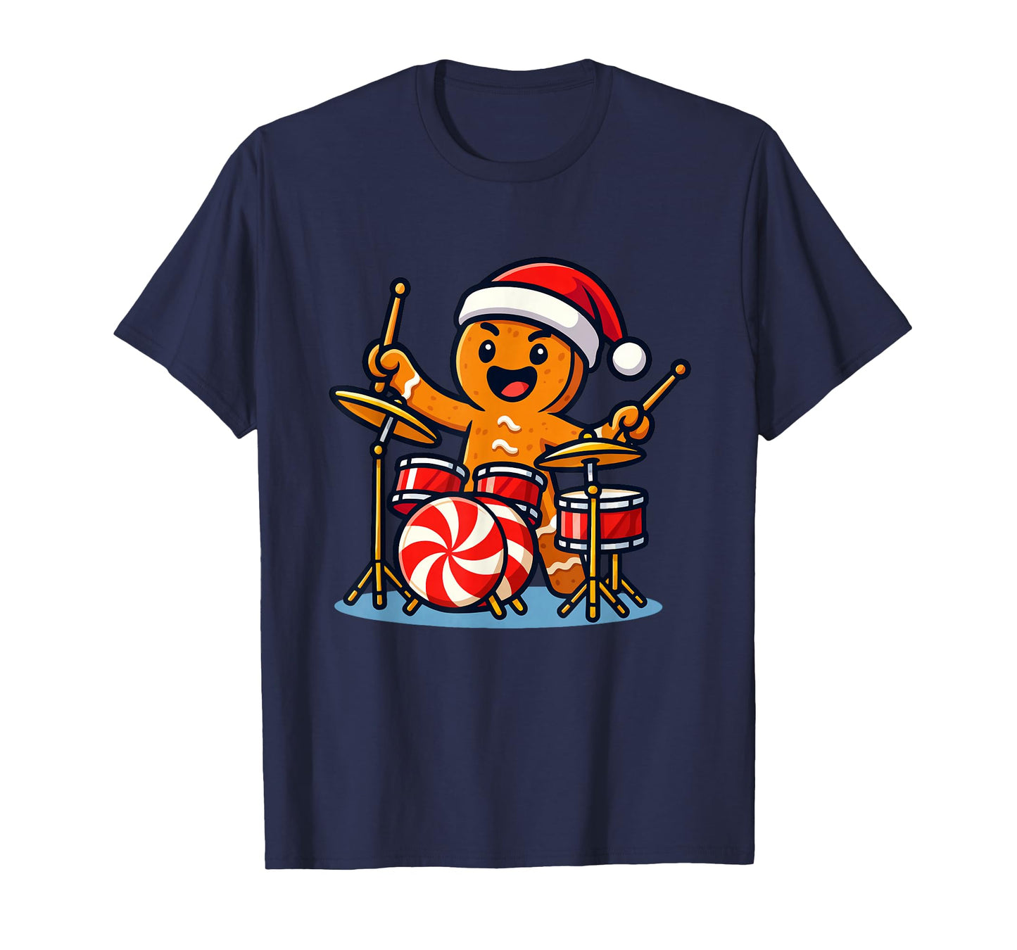 Gingerbread Man Playing Drums T-Shirt