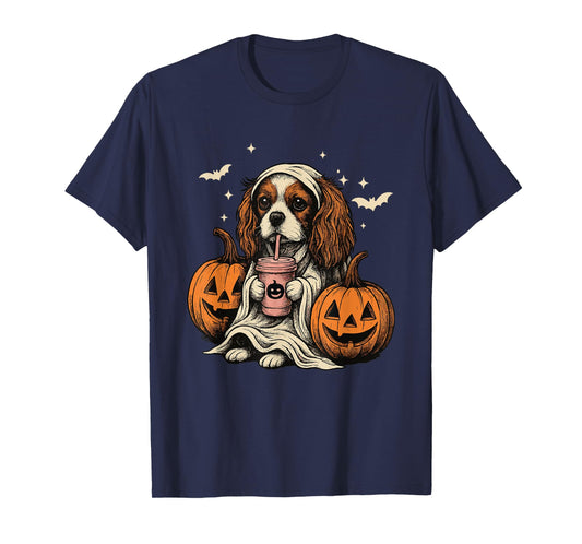 Cavalier King Charles Spaniel Ghost Halloween Cavalier Lover T-Shirt