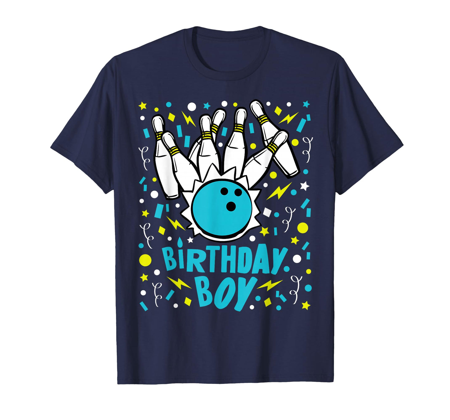 Boys Bowling Party Birthday Boy Kids Pins Bowler Gift T-Shirt