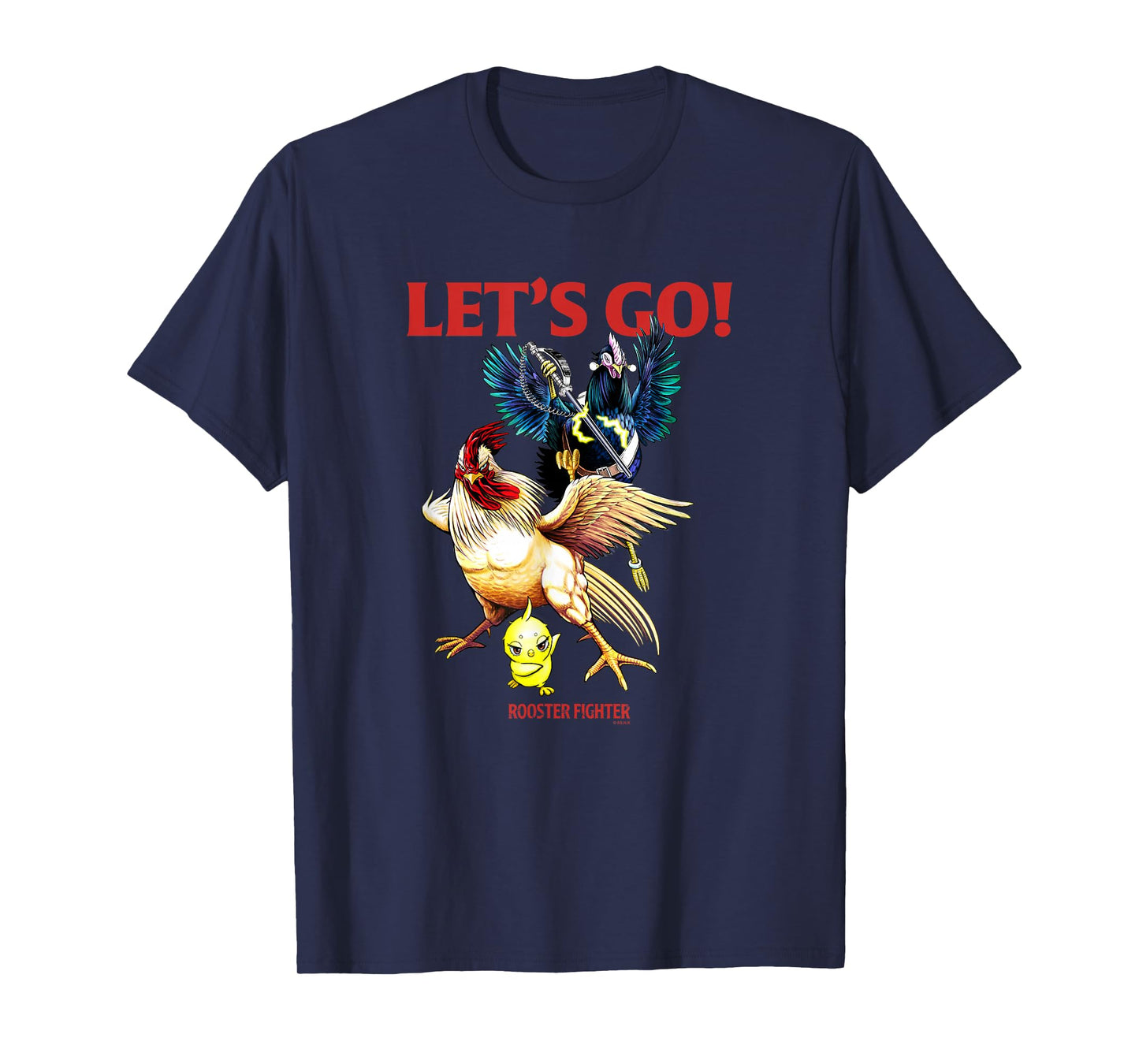 Rooster Fighter T-Shirt: Unisex-Adults, Black, Small, Short Sleeve, Classic Fit, Graphic Design