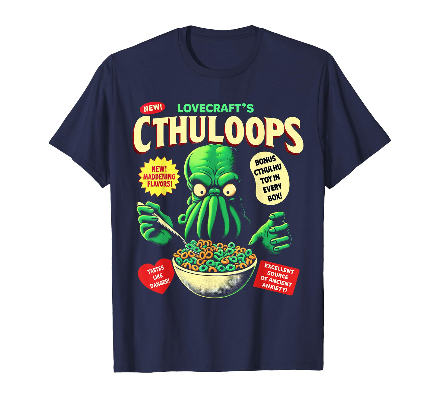 Cthuloops Cereal Parody T-Shirt for Horror Fans - Cthulhu T-Shirt