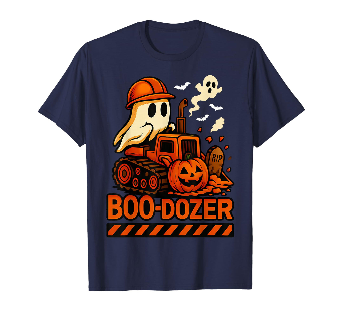Kid Bulldozer Halloween Boo Dozer Construction Truck Boy Men T-Shirt