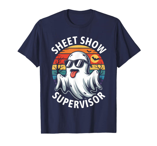 Funny Halloween Sheet Show Supervisor T-Shirt