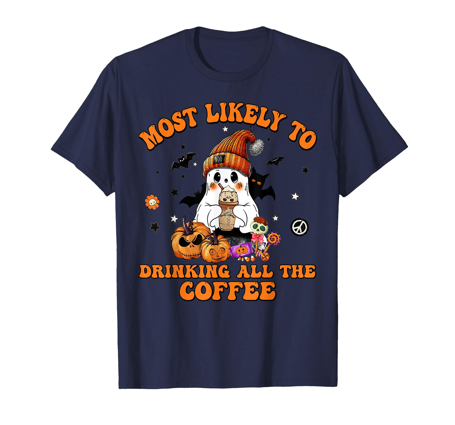 Most Likely To Halloween Drinking All The Coffee T-Shirt
