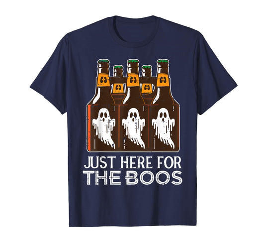 Just Here for Boos Ghost Bottles Halloween Costume Men Women T-Shirt