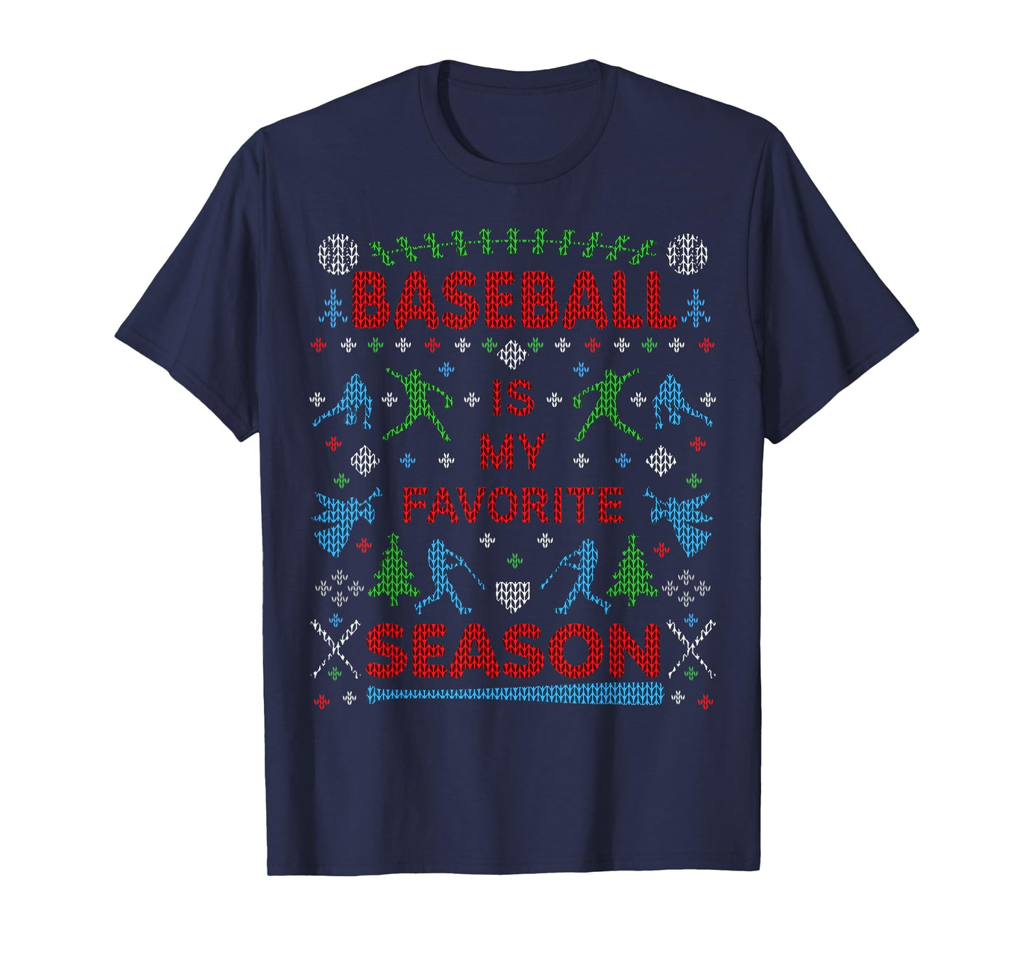 Funny Baseball Season Ugly Christmas Sweater Party Original T-Shirt