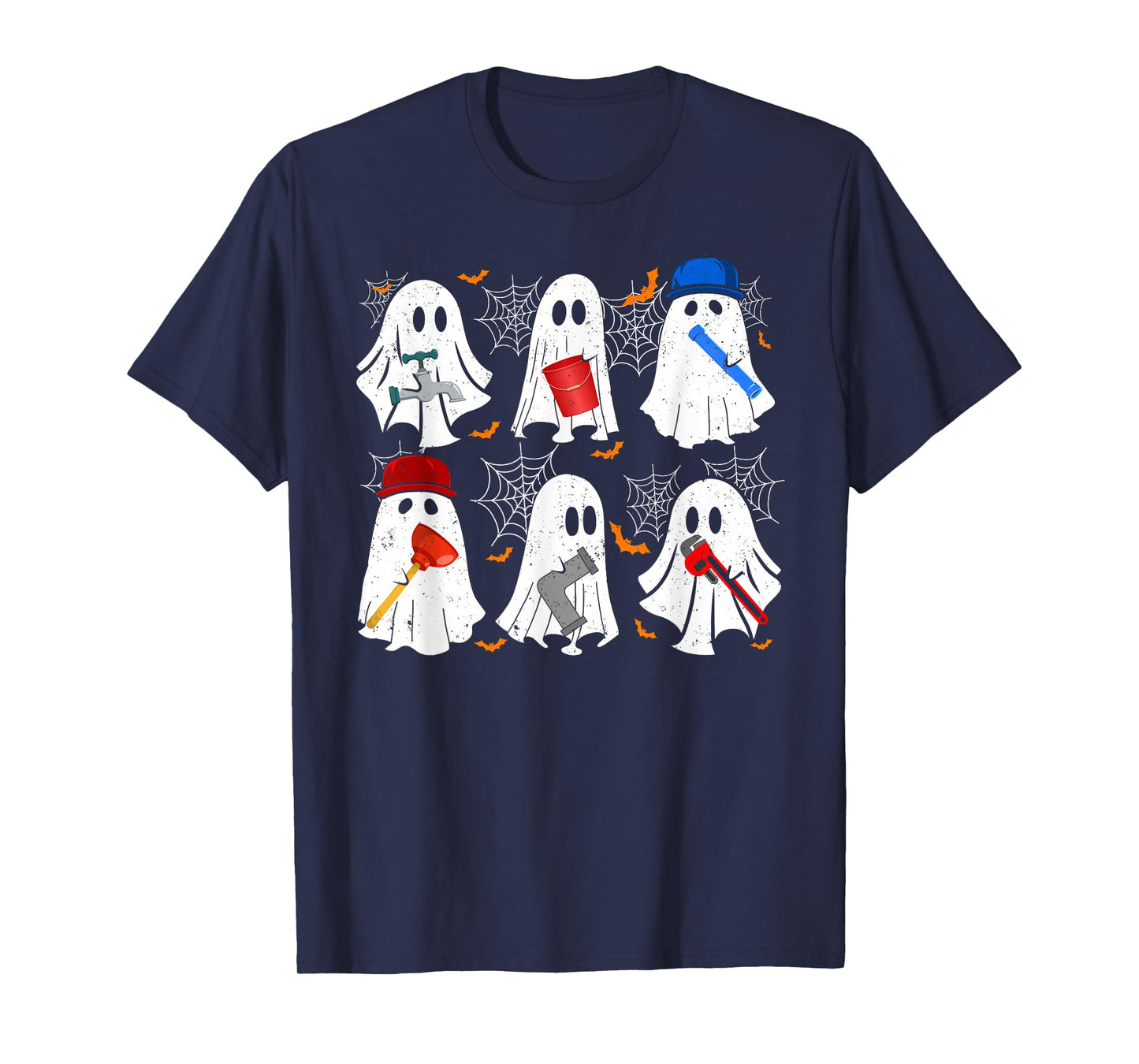 Ghost Plumber Funny Plumbing Halloween Costume For Men Women T-Shirt