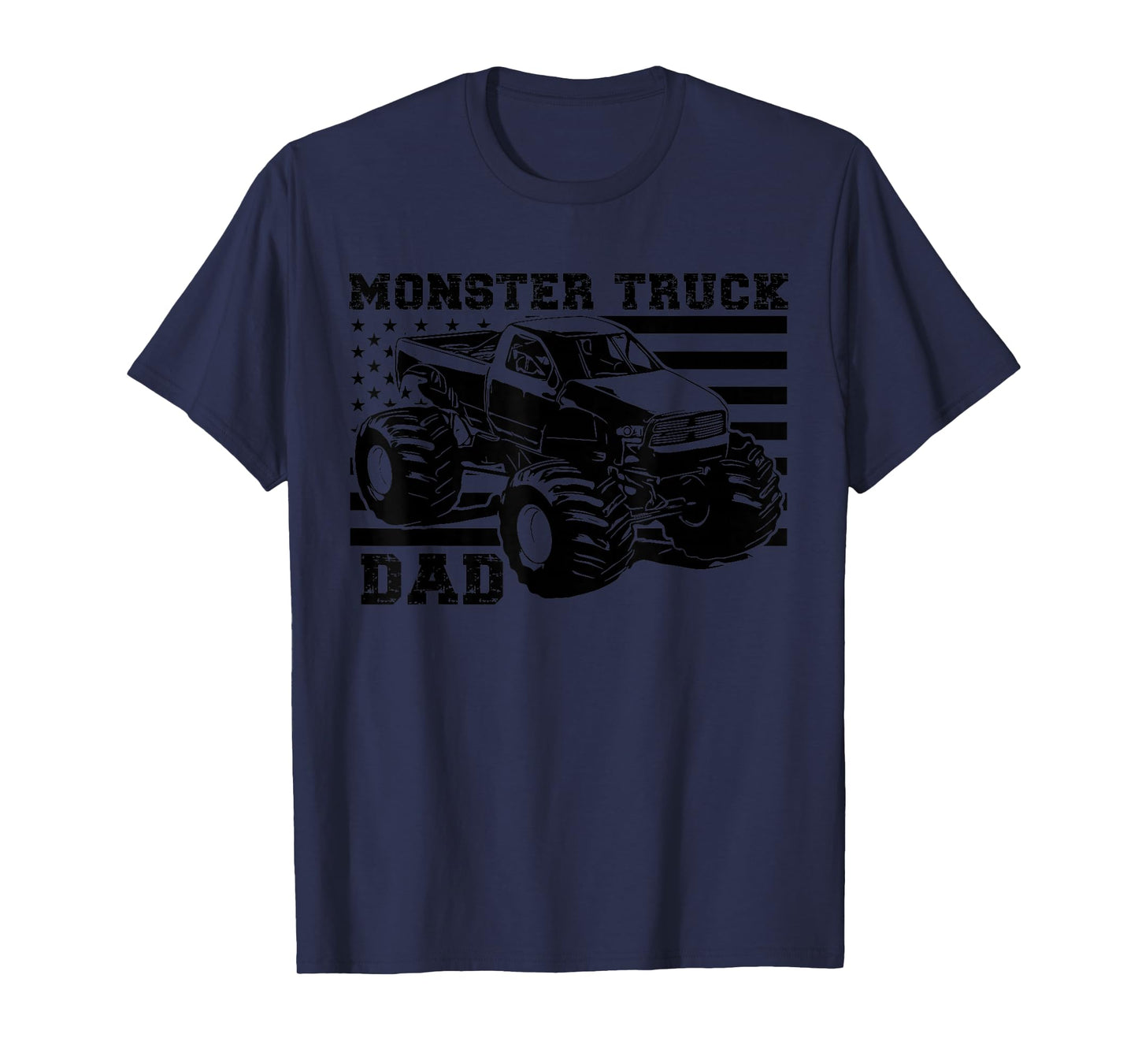 Patriotic Art Love USA Proud American Flag Monster Truck Dad T-Shirt