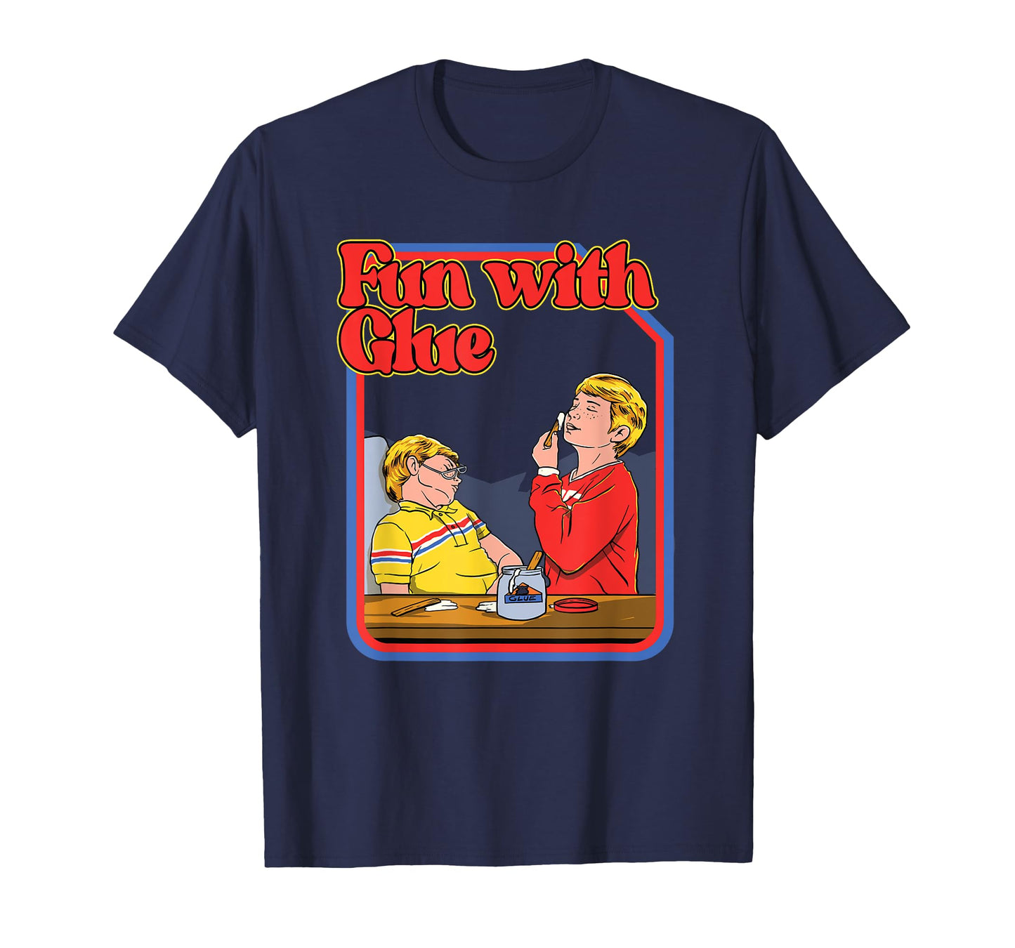 Fun With Glue - Funny Shirt - Hilarious Vintage Child Game T-Shirt